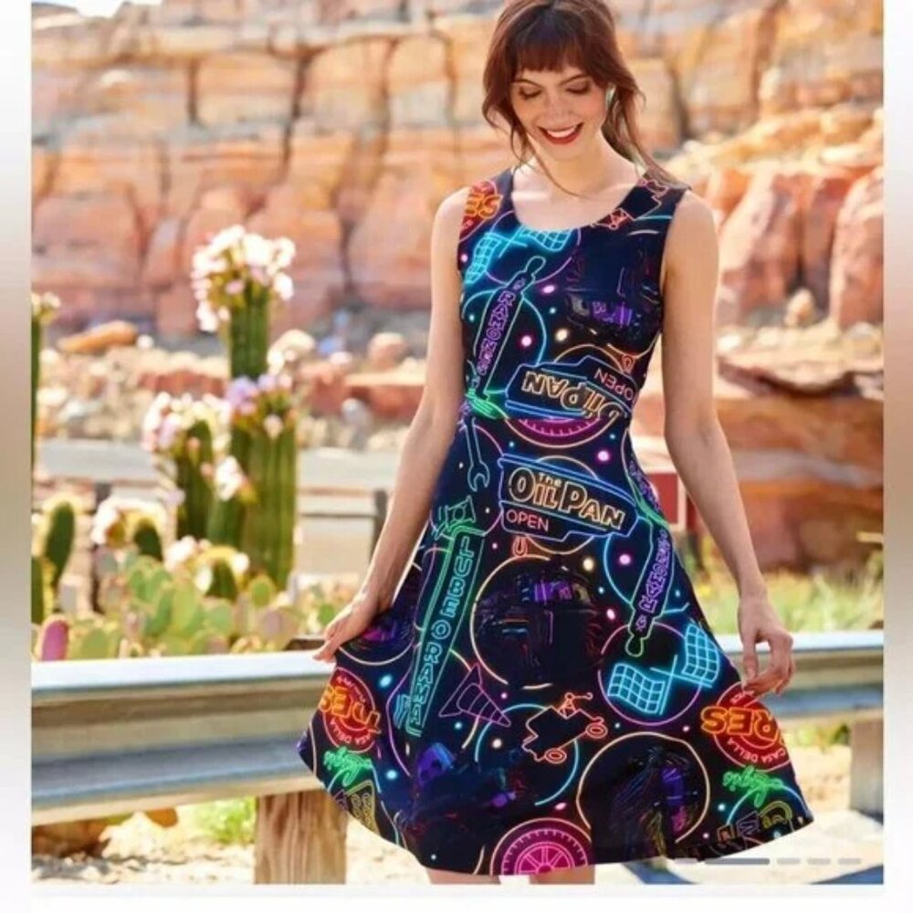 Like New Disney Cars Land Neon Lights Dress